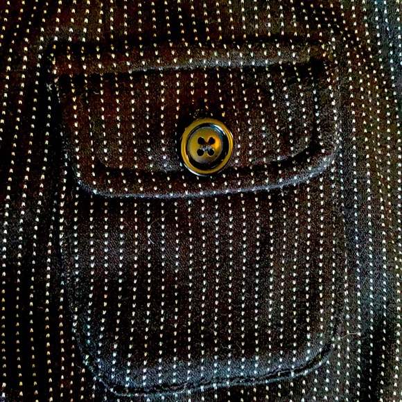 Banana Republic Knit Wrap Dress - Navy Pinstripe - Picture 2 of 5